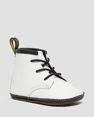 White Kids' Dr Martens Newborn 1460 Auburn Leather Booties Casual Boots | CA 661WNB